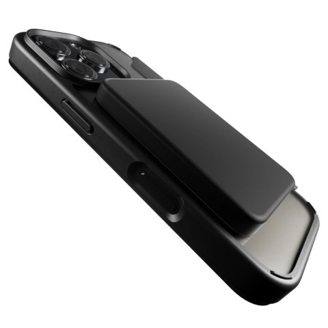 Etui skórzane Puro Book Mag MagSafe z klapką i schowkiem na karty do iPhone 16 Pro Max - czarne