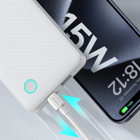 Powerbank Baseus Airpow Lite 10000mAh 15W z kablem Baseus Simple USB-A - USB-C 30cm - biały