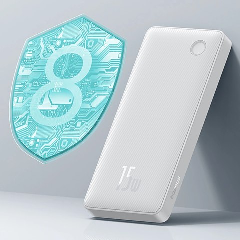 Powerbank Baseus Airpow Lite 10000mAh 15W z kablem Baseus Simple USB-A - USB-C 30cm - biały