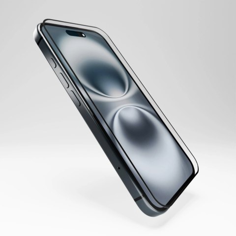Szkło hybrydowe Puro Flexible Glass D3O z czarną ramką do iPhone 16 Plus / iPhone 15 Pro Max / iPhone 15 Plus