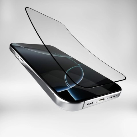 Szkło hybrydowe Puro Flexible Glass D3O z czarną ramką do iPhone 16 Pro Max