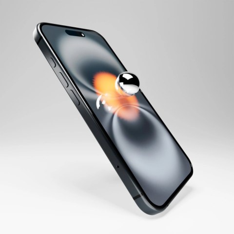 Szkło hybrydowe Puro Flexible Glass D3O z czarną ramką do iPhone 16 / iPhone 15 / iPhone 15 Pro