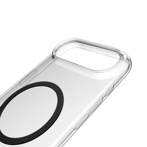 Etui Puro Lite Mag TPU+PC kompatybilne z MagSafe na iPhone 17 Air - przezroczyste z czarnym pierścieniem