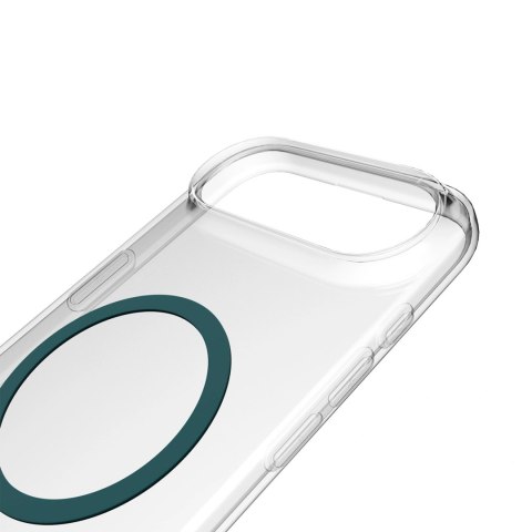 Etui Puro Lite Mag TPU+PC kompatybilne z MagSafe na iPhone 17 Air - przezroczyste z turkusowym pierścieniem