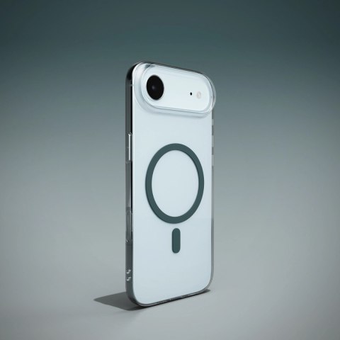 Etui Puro Lite Mag TPU+PC kompatybilne z MagSafe na iPhone 17 Air - przezroczyste z turkusowym pierścieniem