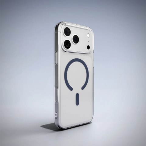 Etui Puro Lite Mag TPU+PC kompatybilne z MagSafe na iPhone 17 Pro Max - przezroczyste z niebieskim pierścieniem