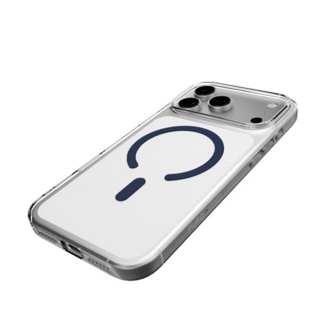 Etui Puro Lite Mag TPU+PC kompatybilne z MagSafe na iPhone 17 Pro Max - przezroczyste z niebieskim pierścieniem