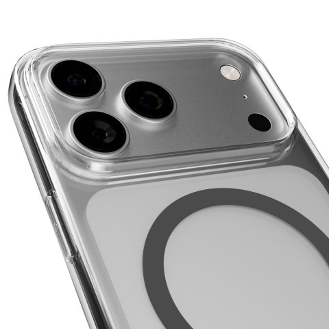 Etui Puro Lite Mag TPU+PC kompatybilne z MagSafe na iPhone 17 Pro Max - przezroczyste z szarym pierścieniem