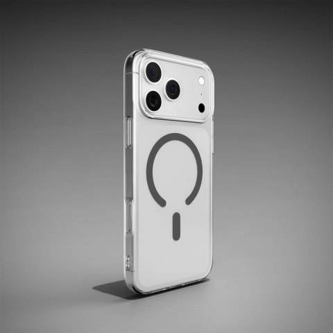 Etui Puro Lite Mag TPU+PC kompatybilne z MagSafe na iPhone 17 Pro Max - przezroczyste z szarym pierścieniem