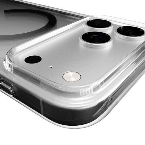 Etui Puro Lite Mag TPU+PC kompatybilne z MagSafe na iPhone 17 Pro - przezroczyste z czarnym pierścieniem