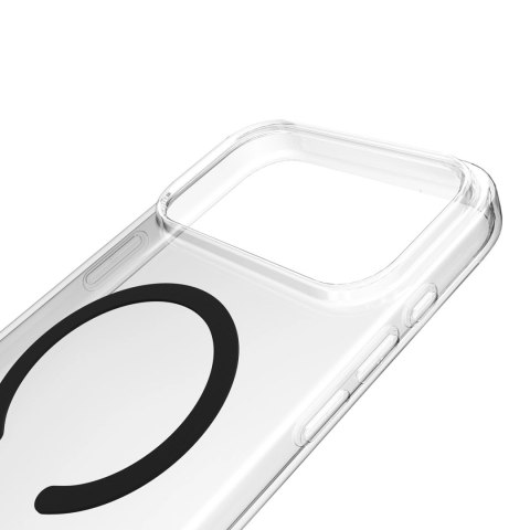 Etui Puro Lite Mag TPU+PC kompatybilne z MagSafe na iPhone 17 Pro - przezroczyste z czarnym pierścieniem