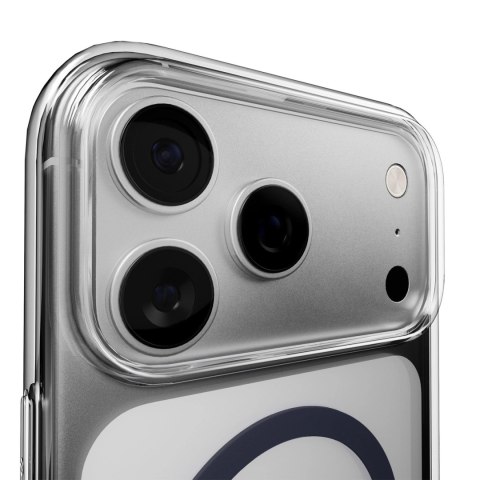 Etui Puro Lite Mag TPU+PC kompatybilne z MagSafe na iPhone 17 Pro - przezroczyste z niebieskim pierścieniem