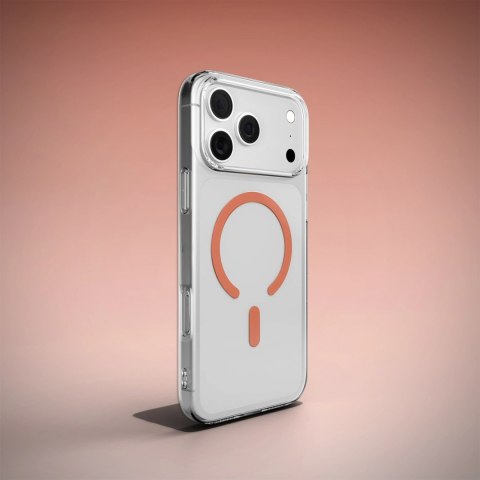 Etui Puro Lite Mag TPU+PC kompatybilne z MagSafe na iPhone 17 Pro - przezroczyste z pomarańczowym pierścieniem