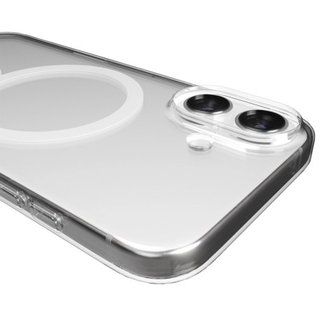 Etui Puro Lite Mag TPU+PC kompatybilne z MagSafe na iPhone 17 - przezroczyste z białym pierścieniem