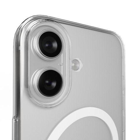 Etui Puro Lite Mag TPU+PC kompatybilne z MagSafe na iPhone 17 - przezroczyste z białym pierścieniem