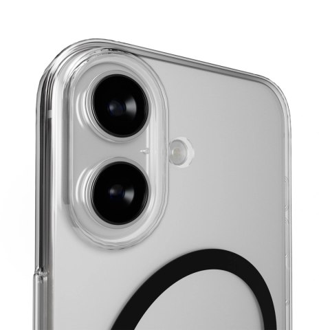 Etui Puro Lite Mag TPU+PC kompatybilne z MagSafe na iPhone 17 - przezroczyste z czarnym pierścieniem