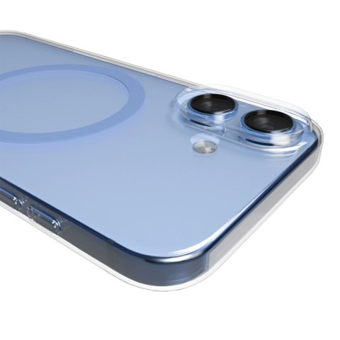 Etui Puro Lite Mag TPU+PC kompatybilne z MagSafe na iPhone 17 - przezroczyste z niebieskim pierścieniem