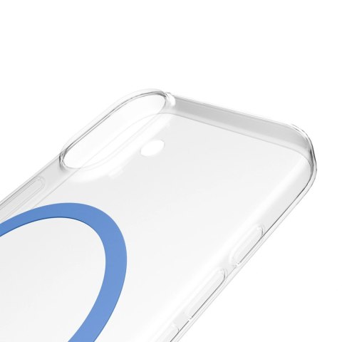 Etui Puro Lite Mag TPU+PC kompatybilne z MagSafe na iPhone 17 - przezroczyste z niebieskim pierścieniem