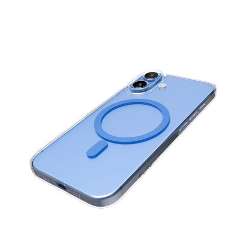 Etui Puro Lite Mag TPU+PC kompatybilne z MagSafe na iPhone 17 - przezroczyste z niebieskim pierścieniem