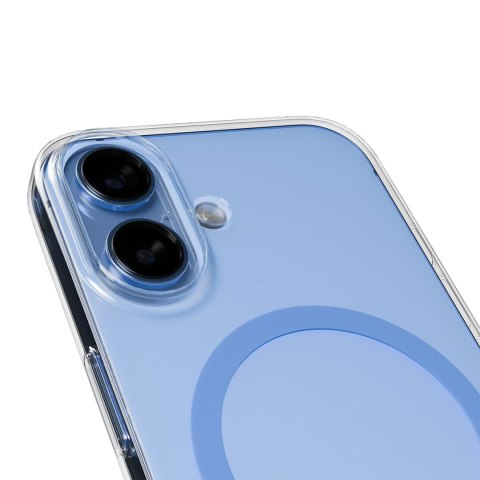Etui Puro Lite Mag TPU+PC kompatybilne z MagSafe na iPhone 17 - przezroczyste z niebieskim pierścieniem