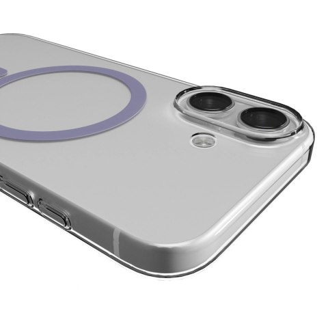 Etui Puro Lite Mag TPU+PC kompatybilne z MagSafe na iPhone 17 - przezroczyste z różowym pierścieniem