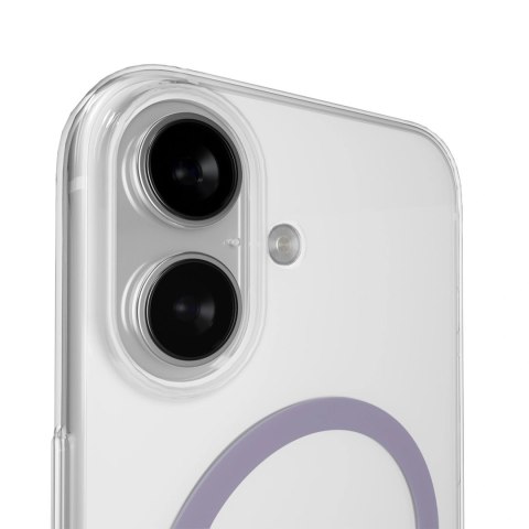 Etui Puro Lite Mag TPU+PC kompatybilne z MagSafe na iPhone 17 - przezroczyste z różowym pierścieniem