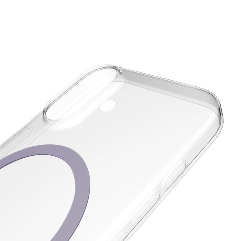 Etui Puro Lite Mag TPU+PC kompatybilne z MagSafe na iPhone 17 - przezroczyste z różowym pierścieniem