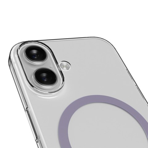Etui Puro Lite Mag TPU+PC kompatybilne z MagSafe na iPhone 17 - przezroczyste z różowym pierścieniem