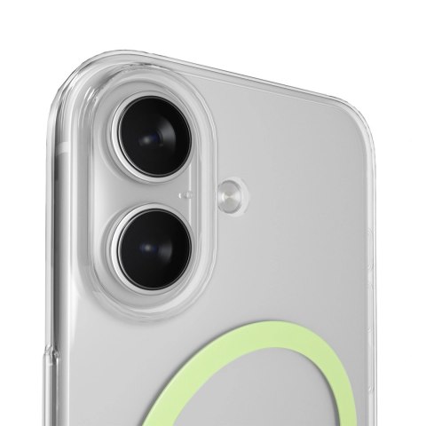 Etui Puro Lite Mag TPU+PC kompatybilne z MagSafe na iPhone 17 - przezroczyste z zielonym pierścieniem