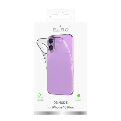 Etui silikonowe Puro 03 Nude do iPhone 16 Plus - przezroczyste