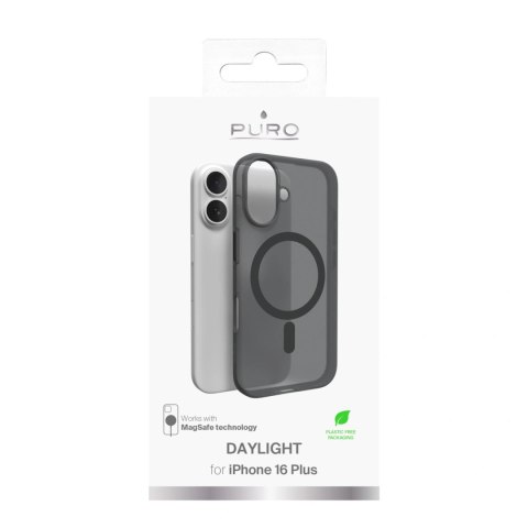 Etui silikonowe Puro Daylight MagSafe do iPhone 16 Plus - czarne