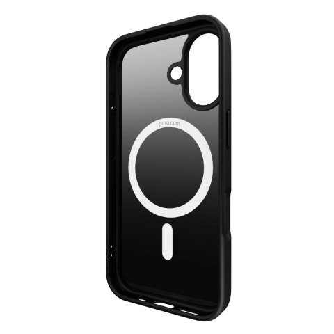 Etui silikonowe Puro Gradient MagSafe do iPhone 16 - czarne