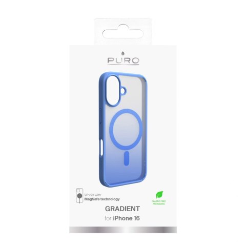 Etui silikonowe Puro Gradient MagSafe do iPhone 16 - niebieskie