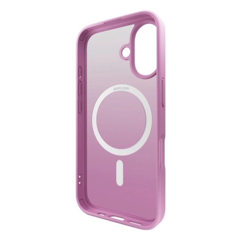 Etui silikonowe Puro Gradient MagSafe do iPhone 16 - różowe