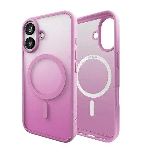 Etui silikonowe Puro Gradient MagSafe do iPhone 16 - różowe