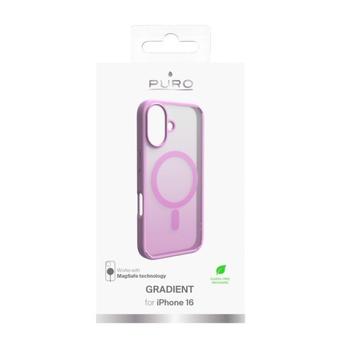 Etui silikonowe Puro Gradient MagSafe do iPhone 16 - różowe