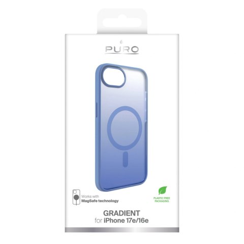 Etui silikonowe Puro Gradient MagSafe do iPhone 16e - niebieskie