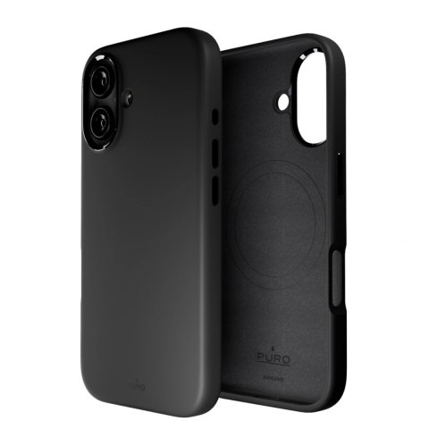 Etui silikonowe Puro Icon Mag Pro MagSafe do iPhone 16 - czarne