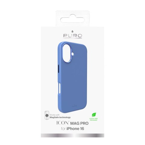 Etui silikonowe Puro Icon Mag Pro MagSafe do iPhone 16 - niebieskie