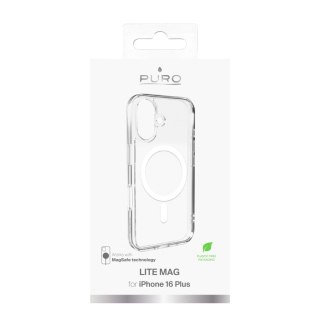 Etui silikonowe Puro Lite Mag MagSafe do iPhone 16 Plus - przezroczyste