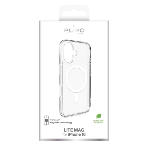 Etui silikonowe Puro Lite Mag MagSafe do iPhone 16 - przezroczyste