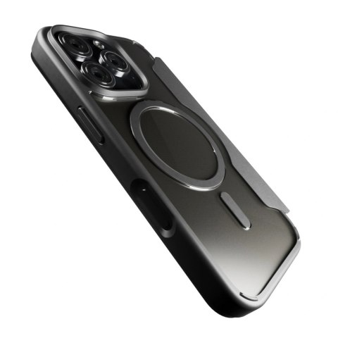Etui skórzane Puro Book Mag MagSafe z klapką i schowkiem na karty do iPhone 16 Pro - czarne