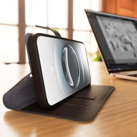 Etui z ekoskóry Puro Booklet Case z klapką i portfelem do iPhone 16e - czarne