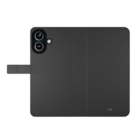 Etui z ekoskóry Puro Wallet Detachable MagSafe 2w1 z klapką i portfelem do iPhone 16 - czarne