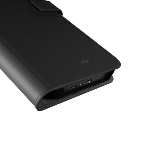 Etui z ekoskóry Puro Wallet Detachable MagSafe 2w1 z klapką i portfelem do iPhone 16 - czarne