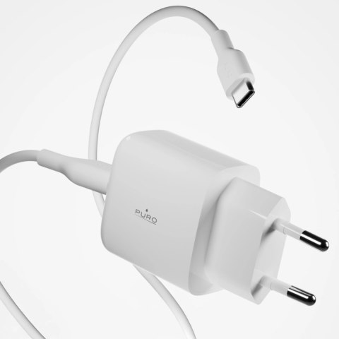 Ładowarka sieciowa Puro PROLITE 10W USB-A + kabel USB-A - USB-C 1.2m - biała