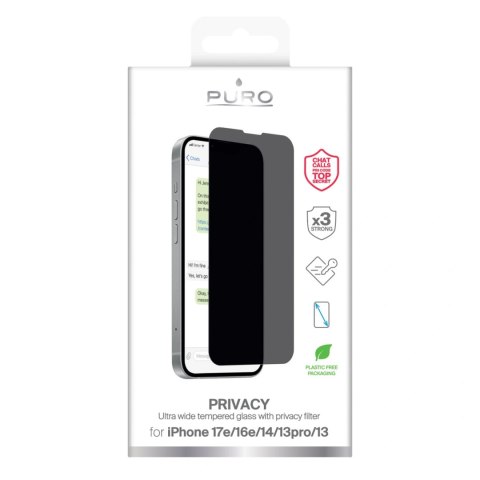 Szkło hartowane Puro Privacy Tempered Glass do iPhone 16e