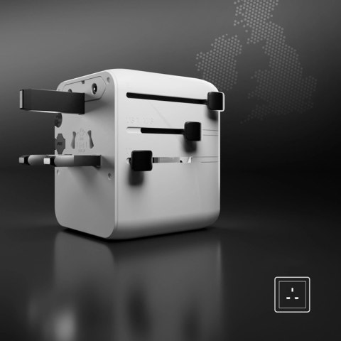 Adapter podróżny SBS 2xUSB-C 1xUSB-A uniwersalny - biały