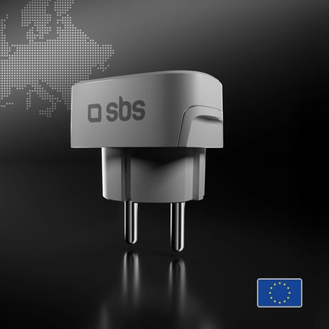 Adapter podróżny SBS Shucko/EU - uniwersalny - biały