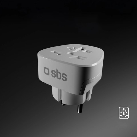 Adapter podróżny SBS Shucko/EU - uniwersalny - biały